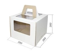 Коробка для торта с ручками и окошком 28*28*28см