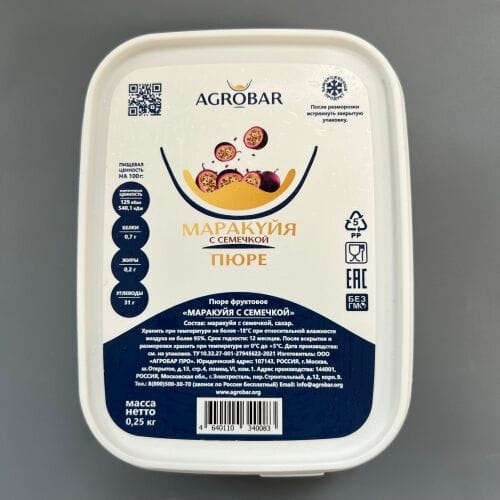 Пюре маракуйя с семечкой с/м "Агробар" 250гр