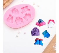 Силиконовый молд "Одежда деда мороза" 5 ячеек 