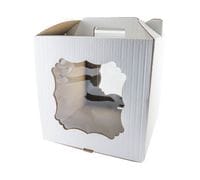 Коробка для торта с ручками и окошком 28*28*30см