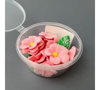 Декор из мастики - цветочки 25гр розовые