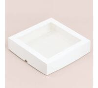 РК Коробка для клубники в шоколаде БЕЛАЯ 20*20*4см 