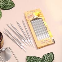 Свечи для торта "Шайн Серебро" 6шт 10см