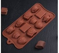 Силиконовая форма для мармелада и шоколада "Чаепитие" 12 ячеек